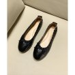 画像9: women's  flat bow color matching single shoes　フラットリボン付き本革レザーパンプスバレーシューズ (9)