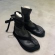 画像4:  women's  flat straps short boots Japanese Ninja tabi shoes elastic boots  フラットストラップショート足袋　忍者ブーツ　フラット本革レザーブーツ  (4)