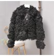 画像7: Women's imported Tigado wool fur leather lamb short coat ラムモコモコファーショートコート　ジャケット　 (7)