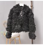画像7: Women's imported Tigado wool fur leather lamb short coat ラムモコモコファーショートコート　ジャケット　 (7)