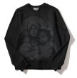 画像2: men's star Madonna Virgin Mary round neck pullover sweater   ユニセックス男女兼用聖母マリアン＆スタースタッズ付きプリントスウェット トレーナー　プルオーバー　 (2)
