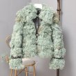 画像8: Women's imported Tigado wool fur leather lamb short coat ラムモコモコファーショートコート　ジャケット　 (8)