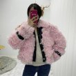 画像15: Women's imported Tigado wool fur leather lamb short coat ラムモコモコファーショートコート　ジャケット　 (15)