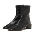 画像5:  women's   leather square head retro thick with ankle boots short boots  本革レザーバックジップアンクルスクエアヒールブーツ (5)