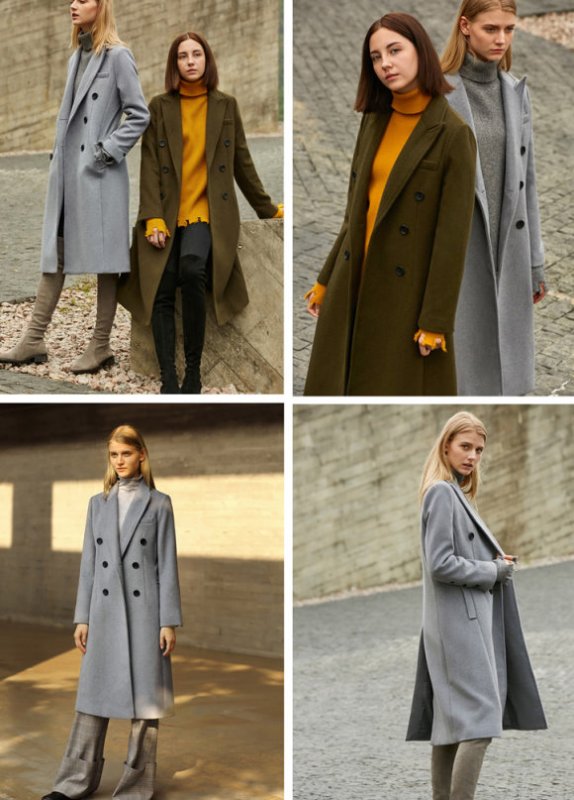 画像6: Women's  straight long double woolen coat  ウールダブルブレストロング コート ジャケット  (6)