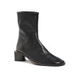 画像2:  women's   leather square head retro thick with ankle boots short boots  本革レザーバックジップアンクルスクエアヒールブーツ (2)