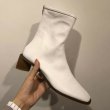 画像7:  women's   leather square head retro thick with ankle boots short boots  本革レザーバックジップアンクルスクエアヒールブーツ (7)