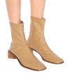 画像6:  women's   leather square head retro thick with ankle boots short boots  本革レザーバックジップアンクルスクエアヒールブーツ (6)