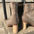 画像10:  women's  leather small square head elastic round wood with ankle boots casual zipper high-heeled bare boots short boots  本革レザーバックジップアンクルハイヒールベアブーツブーツ (10)
