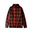 画像2: men's leather cross  flannel long-sleeved shirt　ユニセックス男女兼用フランネルレザークロスモチーフ付チェックシャツ (2)