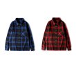 画像5: men's leather cross  flannel long-sleeved shirt　ユニセックス男女兼用フランネルレザークロスモチーフ付チェックシャツ (5)