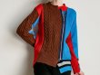 画像5: women'smatching color slanting door zipper irregular contrast color cardigan　アシンメトリージップアップカーディガン　セーター　ジャケット (5)