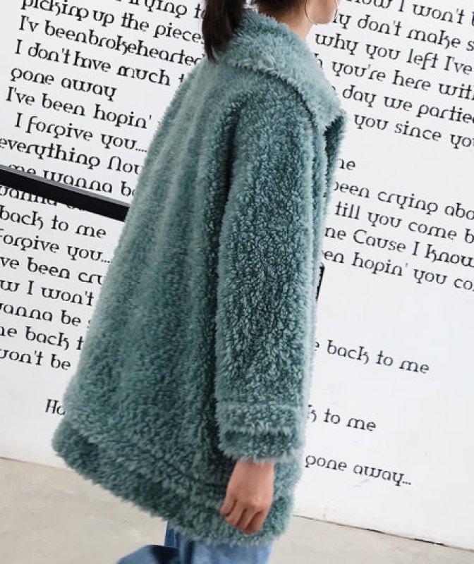 画像6: Women's Australian imports of velvet sheep shearing jacket loose long  fur coat  リアルシープスキンシャーリングコート ジャケット  (6)