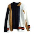 画像2: women'smatching color slanting door zipper irregular contrast color cardigan　アシンメトリージップアップカーディガン　セーター　ジャケット (2)