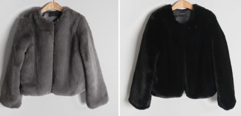 画像5: Women's  imitation rabbit fur grass short jacket  エコラビットファーシンプルジャケット ショートコート (5)