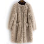 画像1: Women's Haining sheep shearing coat　リアルシープスキンシャーリングラウンドネックコート　ジャケット　 (1)