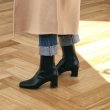 画像6:  women's  leather square head with Chelsea boots  ankle boots short boots  本革レザーチェルシーブーツアンクルスクエアヒールブーツ (6)