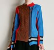 画像4: women'smatching color slanting door zipper irregular contrast color cardigan　アシンメトリージップアップカーディガン　セーター　ジャケット (4)