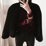 画像2: Women's  imitation rabbit fur grass short jacket 　エコラビットファーシンプルジャケット　ショートコート (2)