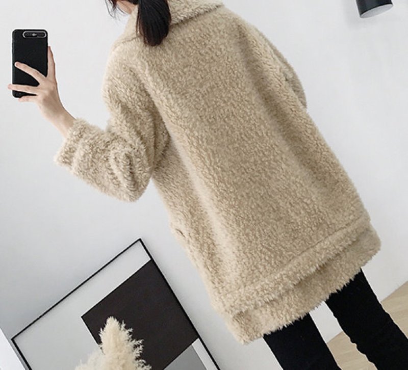 画像7: Women's Australian imports of velvet sheep shearing jacket loose long  fur coat  リアルシープスキンシャーリングコート ジャケット  (7)