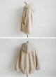 画像9: Women's Lamb fluffy hooded sweater  エコファーシンプルフーディーブルゾン ジャケットコート (9)