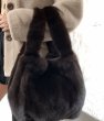 画像6: Woman’ mink fur handbags soft face mane vest bag portable hand bag  Messenger bag　リアルミンクバケットトートバッグショルダーメッセンジャーバッグ (6)