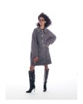 画像1: Women's  Grey snowflake coat 　シンプルグレーロングコート　ジャケット (1)
