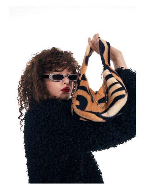 画像1: Woman’Little Tiger Tote  bag handbagMessenger bag　レオパードスモールサイズバケットバッグショルダーメッセンジャーバッグ (1)