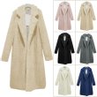 画像6: Women's  Faux Lambswool Long Sleeve Turn Down Collar Loose Thicken Woolen Coat Warm Long Outwear　エコファーシンプルテーラードロングコート (6)