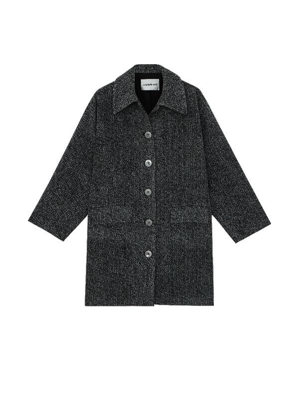 画像9: Women's  Grey snowflake coat  シンプルグレーロングコート ジャケット (9)