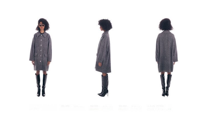 画像8: Women's  Grey snowflake coat  シンプルグレーロングコート ジャケット (8)