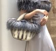 画像9: Woman's mink fur handbags mane with fox fur portable basket bag   リアルミンク＆フォックスファーファーバケットトートバッグメッセンジャーバッグ (9)