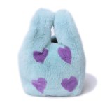 画像4: Woman’leather rabbit fur grass fur bag love five-star portable convenience bag Messenger bag　リアルラビットファーバケットトートバッグショルダーメッセンジャーバッグ (4)