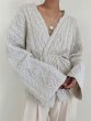 画像4: women's simple fashion comfortable temperament loose long-sleeved knit cardigan　ケーブル編みVネックカーディガン　ジャケット (4)