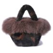 画像6: Woman's mink fur handbags mane with fox fur portable basket bag   リアルミンク＆フォックスファーファーバケットトートバッグメッセンジャーバッグ (6)