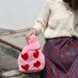 画像6: Woman’leather rabbit fur grass fur bag love five-star portable convenience bag Messenger bag　リアルラビットファーバケットトートバッグショルダーメッセンジャーバッグ (6)