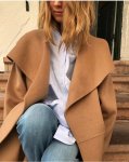画像6: Women's big lapel walk with wind long double-sided cashmere coat jacket　カシミア混紡ラペル風ロングコート　ジャケット (6)