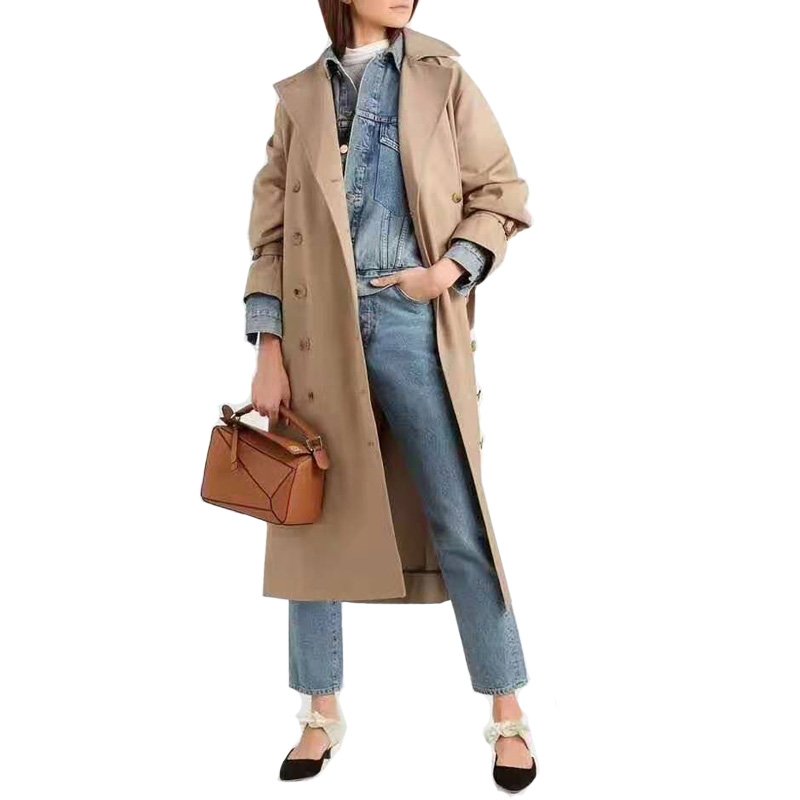 画像9: Women's  lazy casual classic double-breasted knees loose street fan coat jacket ダブルブレスト膝下ロングマキシ丈トレンチコート ロングコート ジャケット (9)
