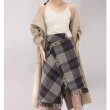 画像3:  women'sunique design lattice skirt asymmetric fringed apron wool high waist skirt 　アシンメトリフリンジエプロンウールハイウエストスカートワードスカート (3)