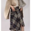 画像2:  women'sunique design lattice skirt asymmetric fringed apron wool high waist skirt 　アシンメトリフリンジエプロンウールハイウエストスカートワードスカート (2)