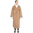 画像3: Women's big lapel walk with wind long double-sided cashmere coat jacket　カシミア混紡ラペル風ロングコート　ジャケット (3)