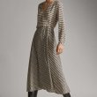 画像3:  Women's long-sleeved Houndstooth Print Print Slim Dress 　千鳥格子プリントVネックスリムドレス ワンピース　ブラウス (3)