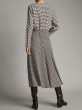 画像4:  Women's long-sleeved Houndstooth Print Print Slim Dress 　千鳥格子プリントVネックスリムドレス ワンピース　ブラウス (4)