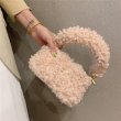 画像15: Woman's  lamb plush handbag slung shoulder bag  モコモコラムファースモールトートショルダーハンドバック (15)