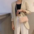 画像7: Woman's  lamb plush handbag slung shoulder bag  モコモコラムファースモールトートショルダーハンドバック (7)