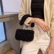 画像5: Woman's  lamb plush handbag slung shoulder bag  モコモコラムファースモールトートショルダーハンドバック (5)