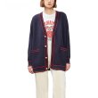 画像2: women's French College Wind Color Jacquard Love Flag Pattern Embroidered Loose Casual Knit Cardigan Jacket　フレンチカラージャカードニットカーディガンジャケット (2)