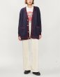 画像3: women's French College Wind Color Jacquard Love Flag Pattern Embroidered Loose Casual Knit Cardigan Jacket　フレンチカラージャカードニットカーディガンジャケット (3)