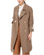 画像1: Women's loose woolen coat  ガンクラブチェックトレンチウールコート　ロングコート　ジャケット (1)