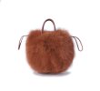 画像2: Women'fox fur grass fur round casual leather handbag shoulder  リアルフォックスファートート　ショルダーハンドバック (2)